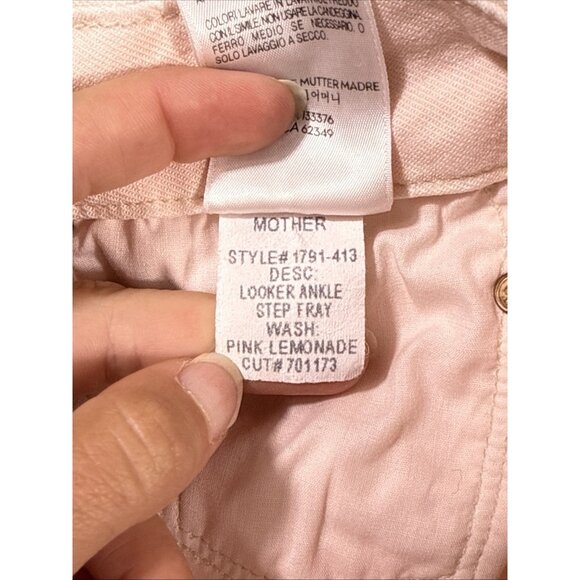 Mother The Looker Ankle Step Fray Jeans‎ Womens Size 29 Pink Lemonade Stretch - Picture 14 of 15